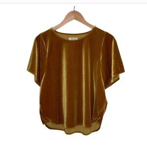 FLASH SALE- Madewell Velvet Gold Butterfly Top MEDIUM